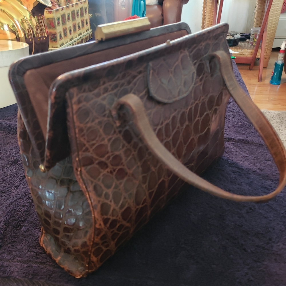 1950s Alligator Skin Purse